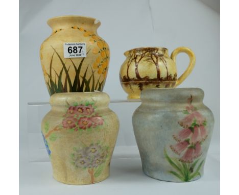 A collection of E Radford hand painted vases (one unsigned and one damaged) (4)