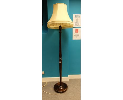 Oak standard lamp and shade