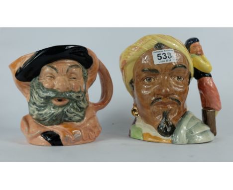 Royal Doulton large character jugs Othello D6673 and Falstaff D6287 (lighter variation) (2)