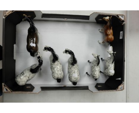 Three unmarked large ceramic figures of Horses (7)