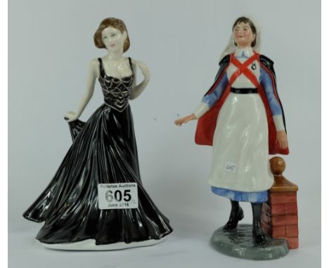 Royal Doulton Classics figures Nurse HN4287 and Amelia HN4327 (2)