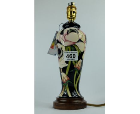 Moorcroft Anemone Blush Lamp and original Moorcroft Shade height 30cm (without shade)