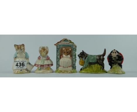A collection of Royal Albert Beatrix Potter figures to include John Joiner, Mother Ladybird, Miss Dormouse, The Old Woman who