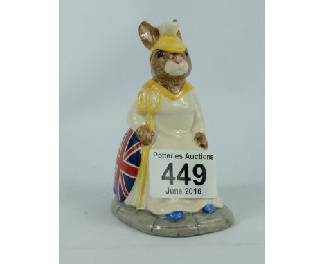 Royal Doulton Bunnykins Figures Britannia DB219, Limited Edition for UKI ceramics boxed with certificate