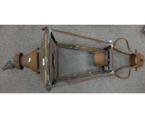 Victorian copper and steel street lamp mantle 