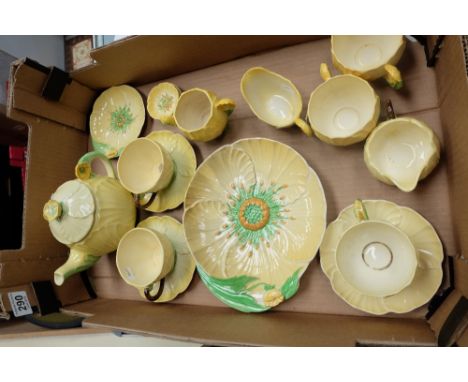 A good collection of Carltonware art deco teaware in the The Australian pattern to include teapot, cups, saucers, jugs etc (1