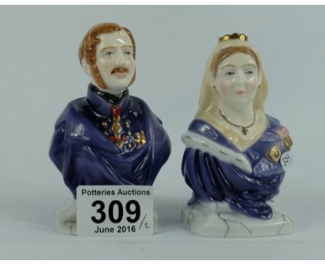 Royal Worcester commemorative busts of Queen Victoria and Prince Albert (2)