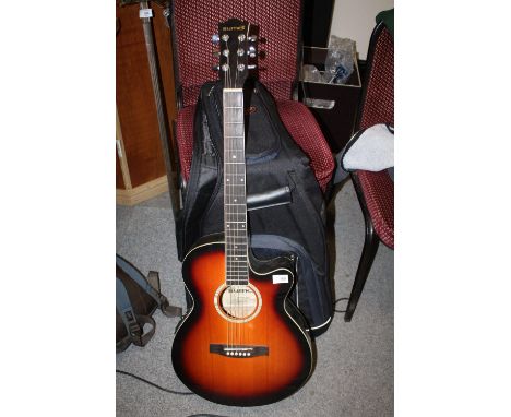 A SUMO ELECTRO ACOUSTIC GUITAR WITH STAGG CARRY CASE