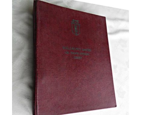 Rolls-Royce Derby oil engine spare parts manual, hardback book in unused condition, Part No TSD 833