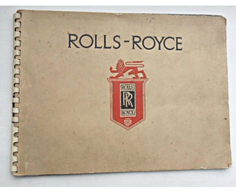 Rolls-Royce Derby booklet 1937 car production etc, embossed card covers, ring bound, 26 pages, 8.40 x 6.10 inches, full page 