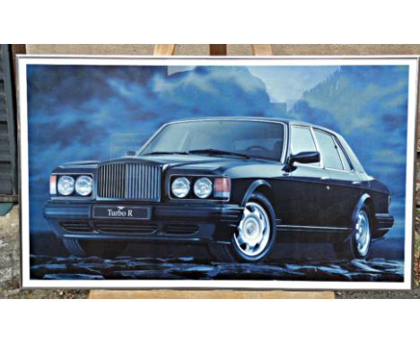 Bentley Turbo R, a large framed illustration of the Bentley Turbo R for dealership showroom display, frame size is 35 x 21 in