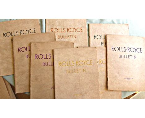 Rolls-Royce bulletins, issued by Rolls-Royce Ltd for their shareholders, parchment type covers, top quality art paper lavishl