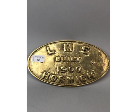 LMS HORWICH BRASS PLAQUE, along with various collectable items including desk calendars, car badges, mid 20th century plush t