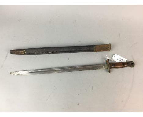 WWI BAYONET, with scabbard, 58cm long overall