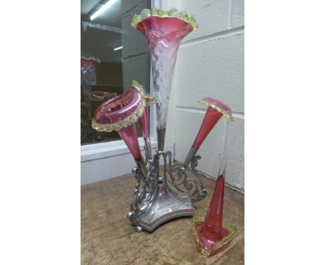 An EPNS and glass epergne&nbsp;