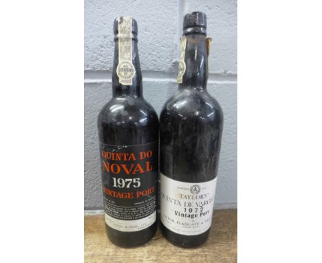 Taylors 1972 Quinta de Vargellas vintage Port and Quinta Do Noval 1975 Vintage Port 