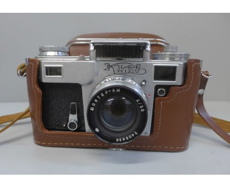 A vintage Kiev film camera 