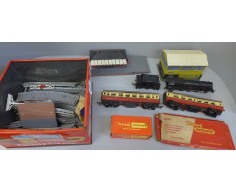 A Hornby Princess Elizabeth 00 gauge loco and tender and other assorted Tri-ang Hornby model railway 