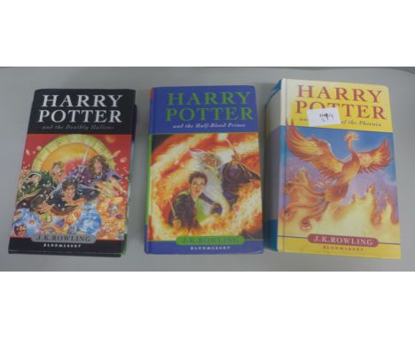 Three Harry Potter books, all First Edition 