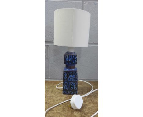 A 1970's Royal Copenhagen table lamp base in blue pattern by Nils Thorsson 