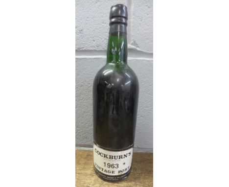 A bottle of Cockburns 1963 Vintage Port 