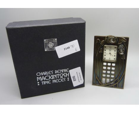 A Charles Rennie Mackintosh clock, boxed 