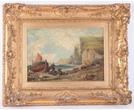 Edward William Cooke R.A. (1811-1880) 'Seascape' oil on canvas, 26cm x 36cm, in original gilt frame.