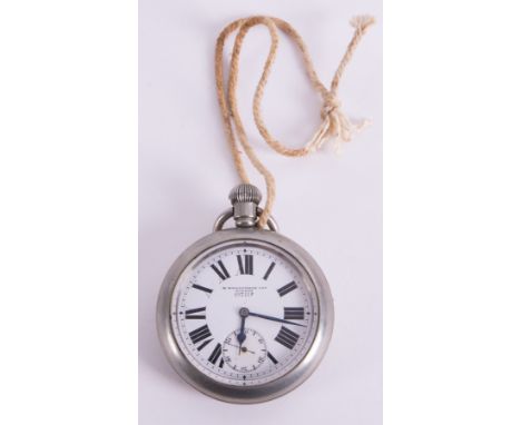An H.Williamson Ltd, London, military pocket watch, Roman dial, No.19711F, broad arrow on case back, number 26730F, 7 jewel, 