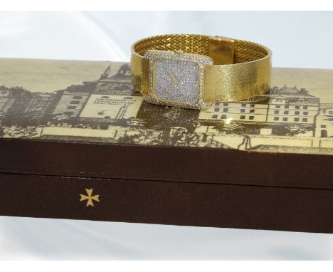 Armbanduhr: extrem hochwertige und seltene goldene vintage Damenuhr/Herrenuhr der Marke Vacheron Constantin mit Diamantbesatz