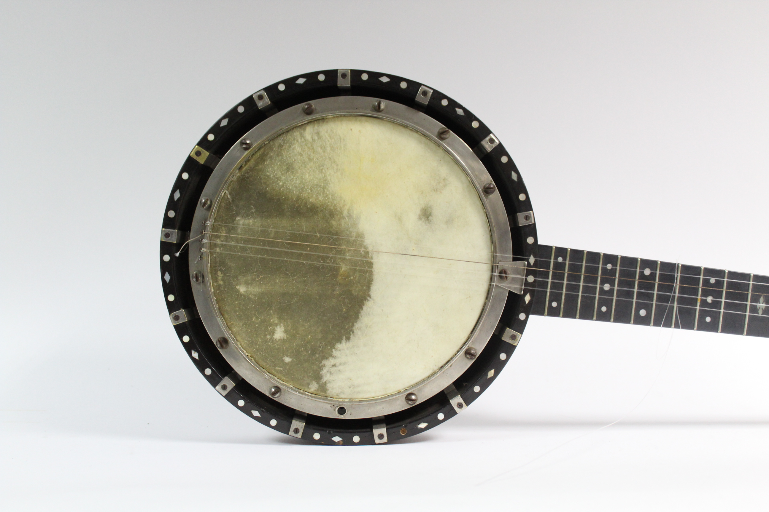 A 19th century Zither banjo by J Temlett of London, in inlaidwalnut