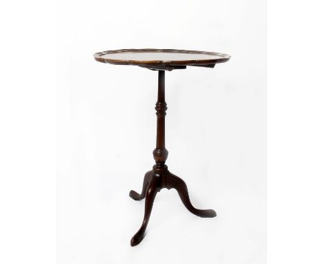 A 19th century 'tilt top' wine table on slender tri-form support (48d 64h cm)