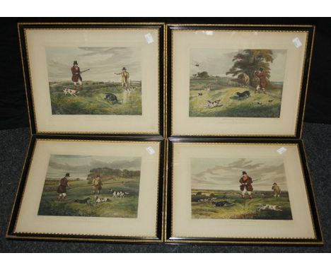 After H Alken, a set of four 19th century coloured hunting engravings published by Fuller. 25 x 29cm