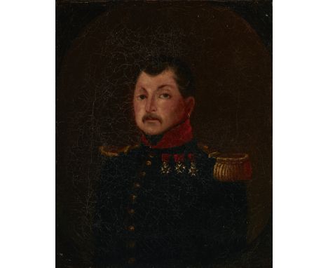 North Italian School, mid 19th century- Portrait of an officer in uniform with three Piedmontese medals; and Portrait of a ge