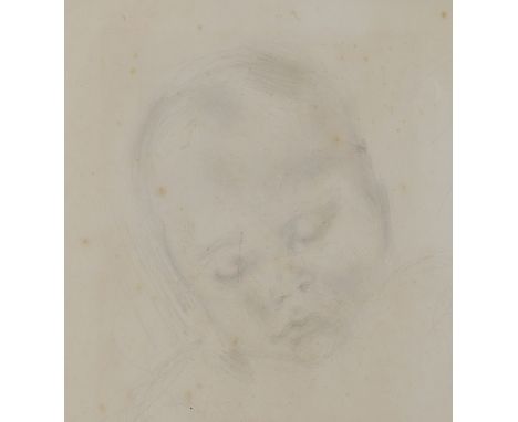 Irene Wyatt, British 1903-1987- Sketch of a sleeping child; pencil on paper, 23 x 20 cm, (ARR).     Condition Report:  Not ex