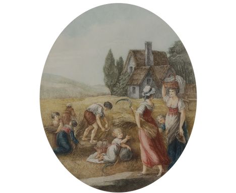 William Jackson Allingham, British 1866-?- August, after Sir William Hamilton; stipple engraving, printed in colours, oval, s