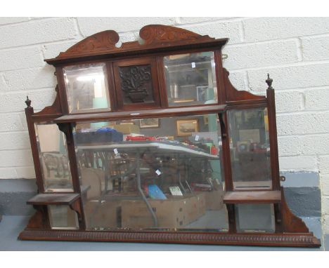 Edwardian walnut over mantle mirror.  (B.P. 21% + VAT) 