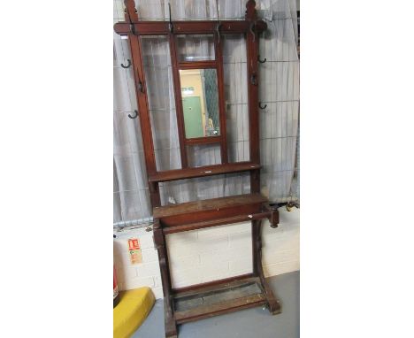 Early 20th century mahogany mirror-back hall stand.(B.P. 21% + VAT) 
