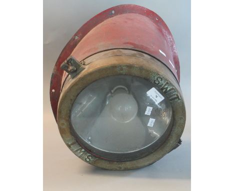 South Wales Transport brass vehicle headlamp,. 30 cm diameter approx.  (B.P. 21% + VAT) 