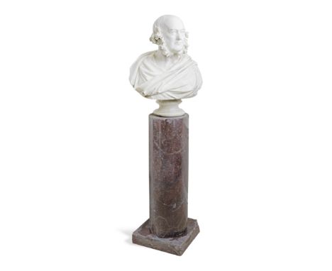 John Adams-Acton (British, born 1834-1910)A marble bust portrait, possibly of John Cookson of Meldon Park 1808-1892, on a gre