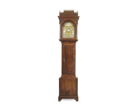 A GEORGE III MAHOGANY AND ROSEWOOD BANDED LONGCASE CLOCKEngraved Jonathan Harrison, NewcastleThe 11 1/2 inch brass arched dia