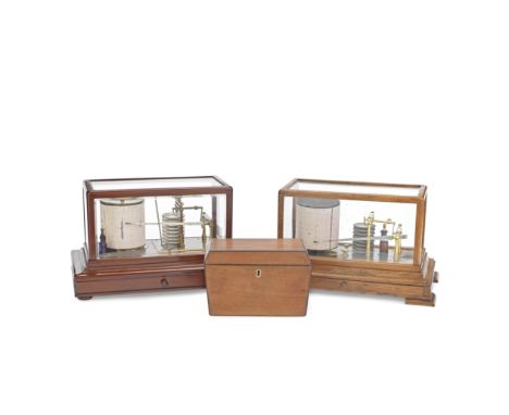 A LATE 19TH / EARLY 20TH CENTURY NAGRETTI &amp; ZAMBRA MAHOGANY CASED BAROGRAPHWith eight tier bellows, and base drawer, toge