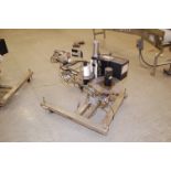 Sato Model # M-8490SE Labeling Machine w/Little David Applicator, Mounted on SS 4-Wheel Base