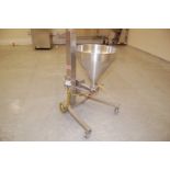 EZ-FIL Hopper, 21 in. Diameter Top/Cone Hopper, 4-Wheeel SS Base