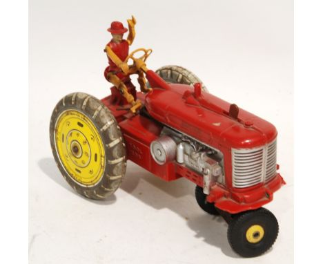 'LEEWAY', MADE IN ENGLAND, WOODEN AND METAL CART drawn by a painted wooden horse, with metal wheels and rubber tyres, the car