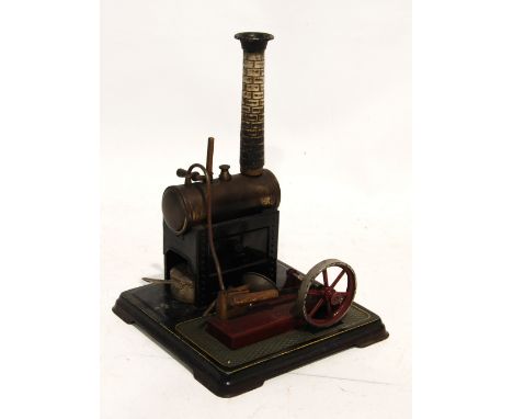 BING, GERMANY 'PIGMY PHONE' CHILD'S GRAMOPHONE IN LIDDED LITHOGRAPH TIN PLATE BOX FORM BODY containing silver painted horn an