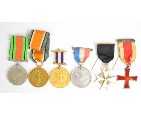 British Army WW1 Victory Medal named to 142785 Driver H. Taylor, Royal Artillery, WW2 Defence Medal, Order of St. John Medal,