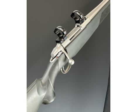 Sako III .22-250 bolt-action rifle with composite stock, textured semi-pistol grip, raised cheek piece, scope mounts, Butler 