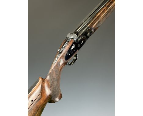 Beretta SO5 Trap special edition 1 of 1, 12 bore sidelock over and under ejector shotgun with custom engraving of clays the l