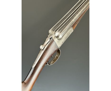 Frank Dyke &amp; Co of London 12 bore side by side shotgun&nbsp;with chequered forend, slide thumb safety, double trigger and
