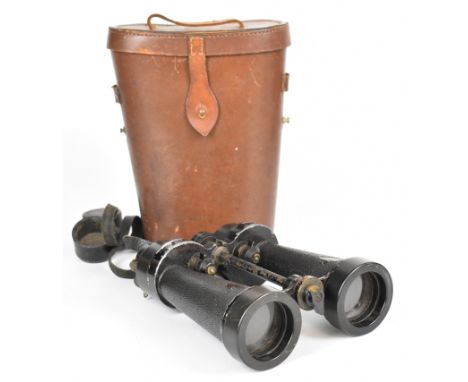 Cased pair of Barr &amp; Stroud 7X CF41 military binoculars with broad arrow mark, serial number 58074
